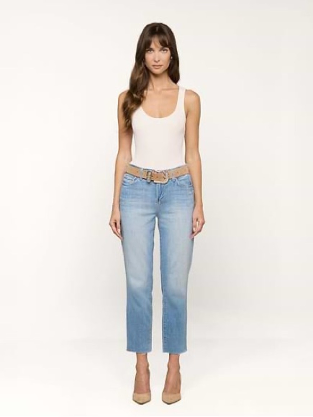 L’AGENCE Seda Cropped Slim Jeans size 28 color pacific